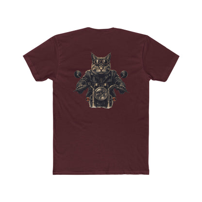 Biker Cat T‑Shirt — Motorcycle Riding Cat Graphic Tee