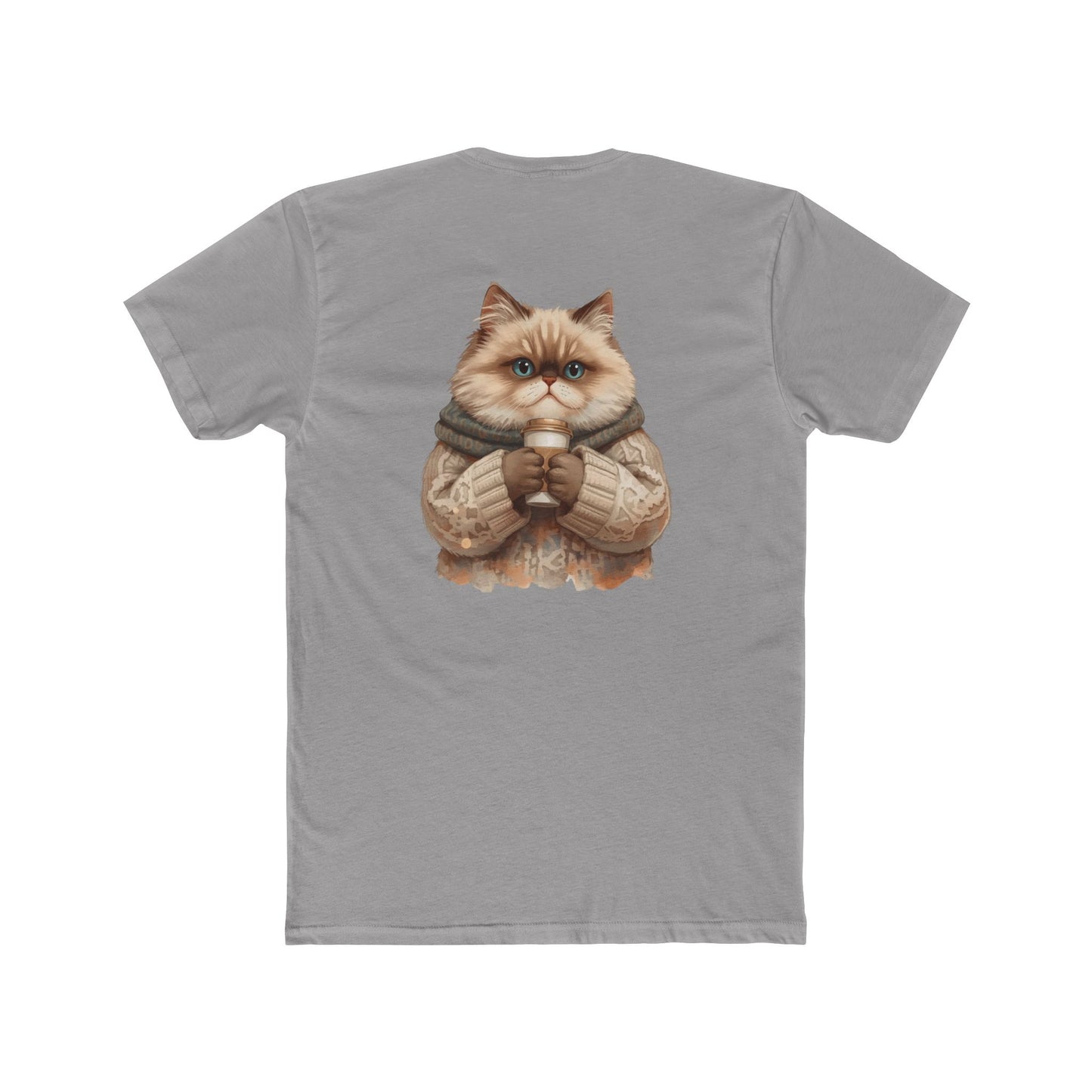 Cozy Cat Crew Tee — Cute Sweater Cat Graphic T-Shirt