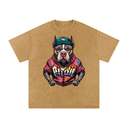 Snow Washed Oversized Cotton T-Shirt
