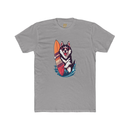 Surfing Husky Graphic Tee — Cute Dog Surfboard T-Shirt