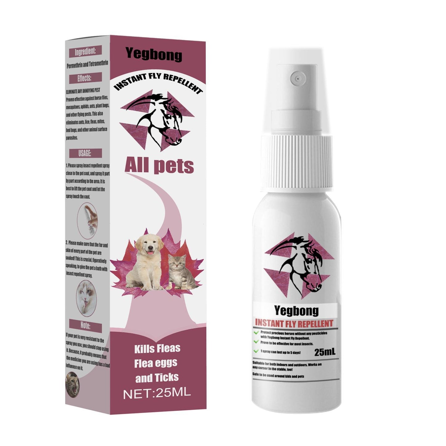 Herbal Pet Grooming Spray for Dogs & Cats – Soothing Coat Care & Insect Repellent Mist