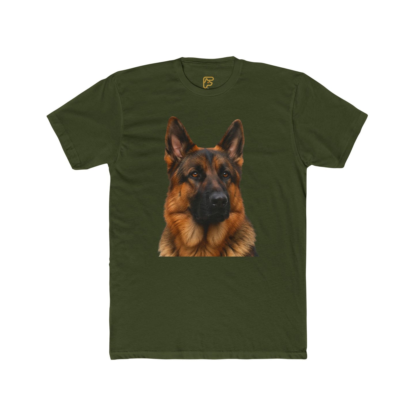 German Shepherd Portrait T-Shirt — Realistic Dog Face Tee for Dog Lovers
