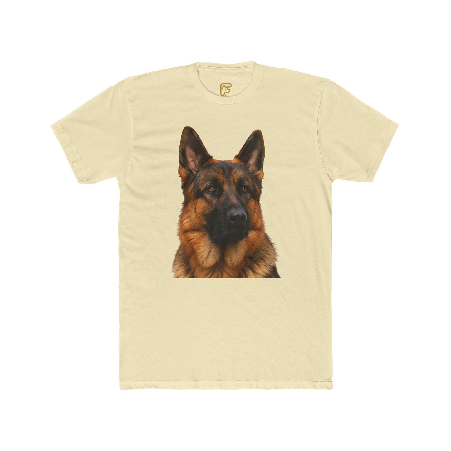 German Shepherd Portrait T-Shirt — Realistic Dog Face Tee for Dog Lovers