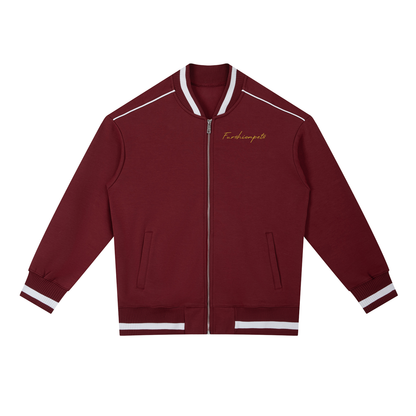 Contrast Piping Zip Bomber Jacket