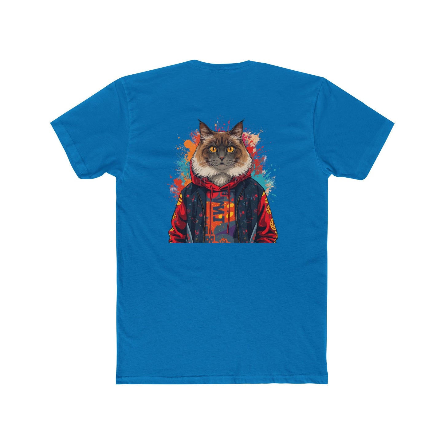 Cat Portrait Tee — Colorful Hoodie Cat Graphic Crewneck