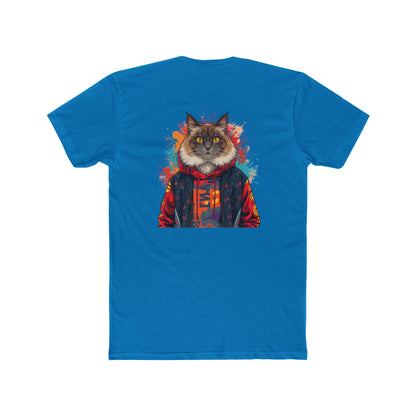Cat Portrait Tee — Colorful Hoodie Cat Graphic Crewneck