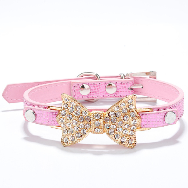 Rhinestone Bling Dog Collar – Sparkly Adjustable Pet Collar for Small & Medium Dogs