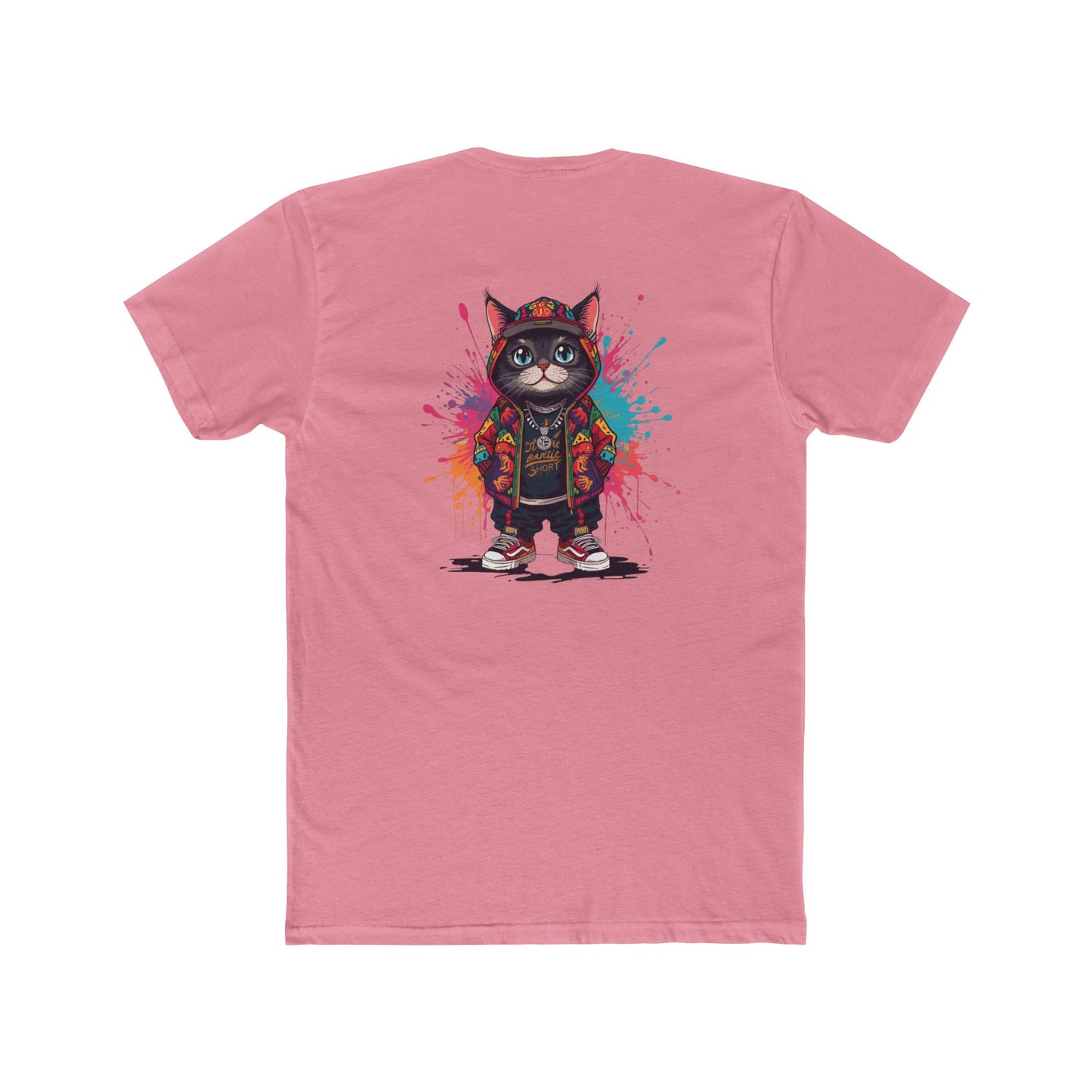 Cat Streetwear Tee — Colorful Urban Cat Graphic T-Shirt