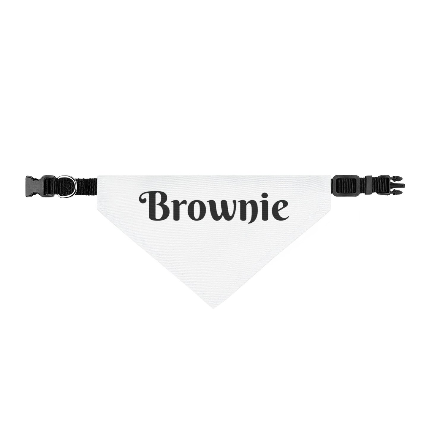 Clip-on Pet Bandana — Personalized "Brownie" Dog Collar Bandana, Lightweight Triangle Scarf for Dogs & Cats