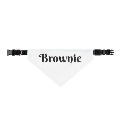 Clip-on Pet Bandana — Personalized "Brownie" Dog Collar Bandana, Lightweight Triangle Scarf for Dogs & Cats