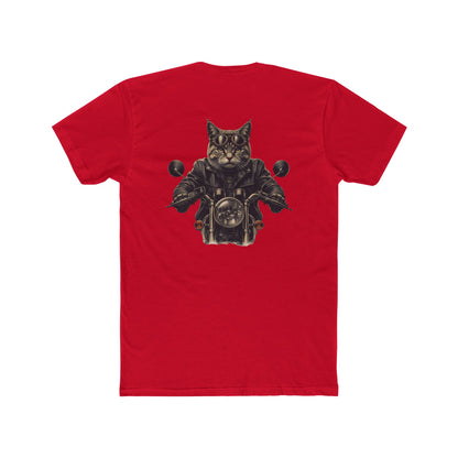 Biker Cat T‑Shirt — Motorcycle Riding Cat Graphic Tee