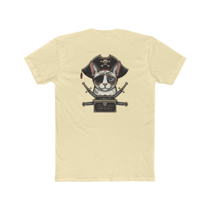 Pirate Cat Graphic Tee — Novelty Cat Pirate Skull & Crossed Cutlasses T-Shirt
