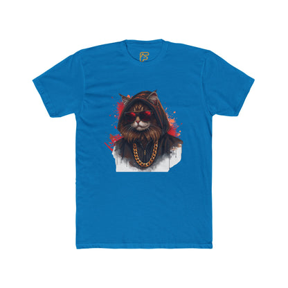Cat Gangster T‑Shirt — Hooded Cat with Gold Chain Graphic Tee