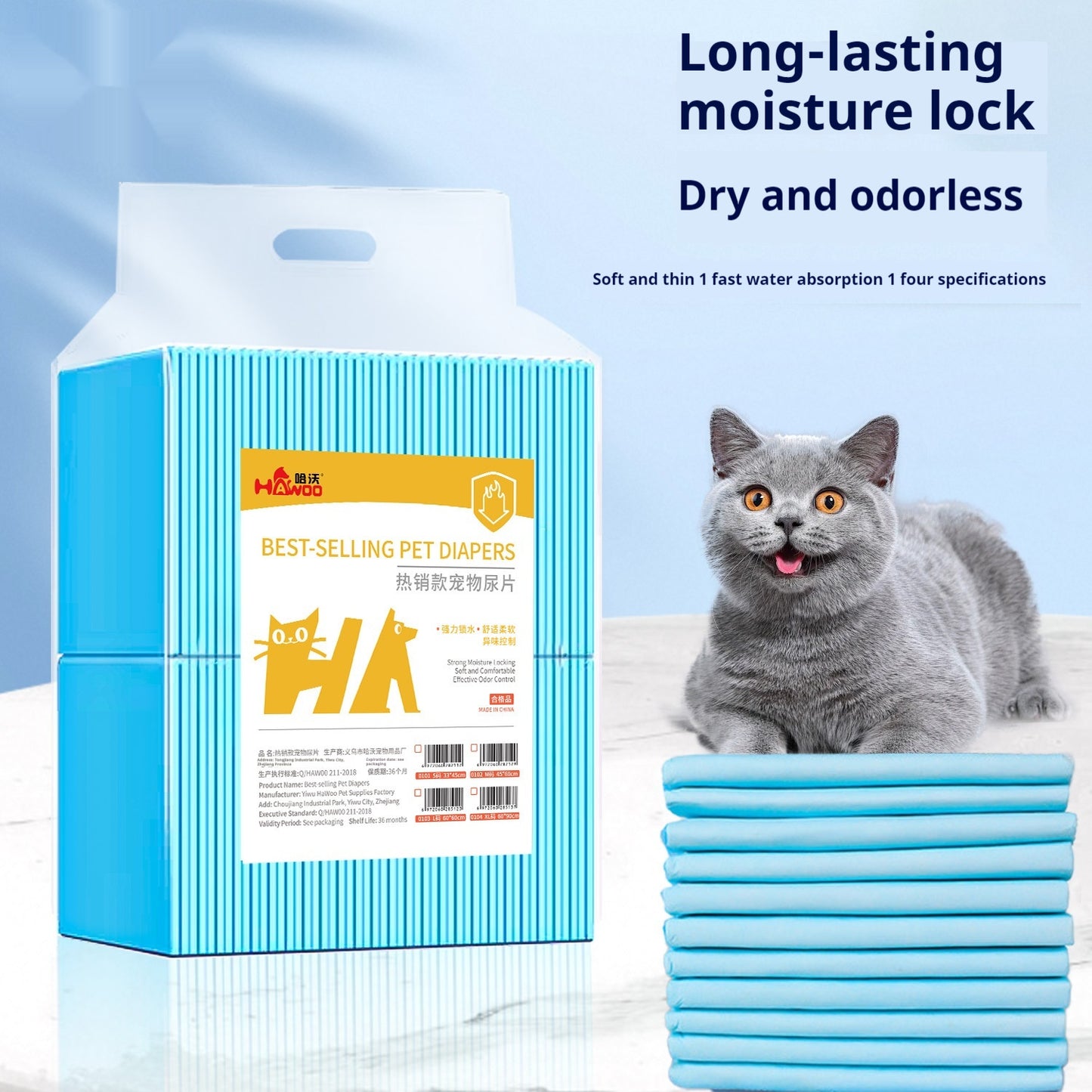 Disposable Pet Urine Pads – Super Absorbent Puppy & Senior Pet Training Pads, 33x45cm, 100 Pieces