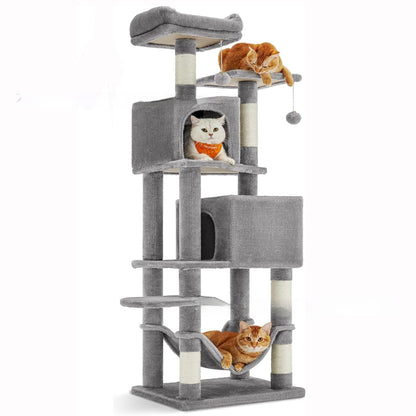 Space-Saving Cat Climbing Frame – Tall Multi-Tier Cat Tower