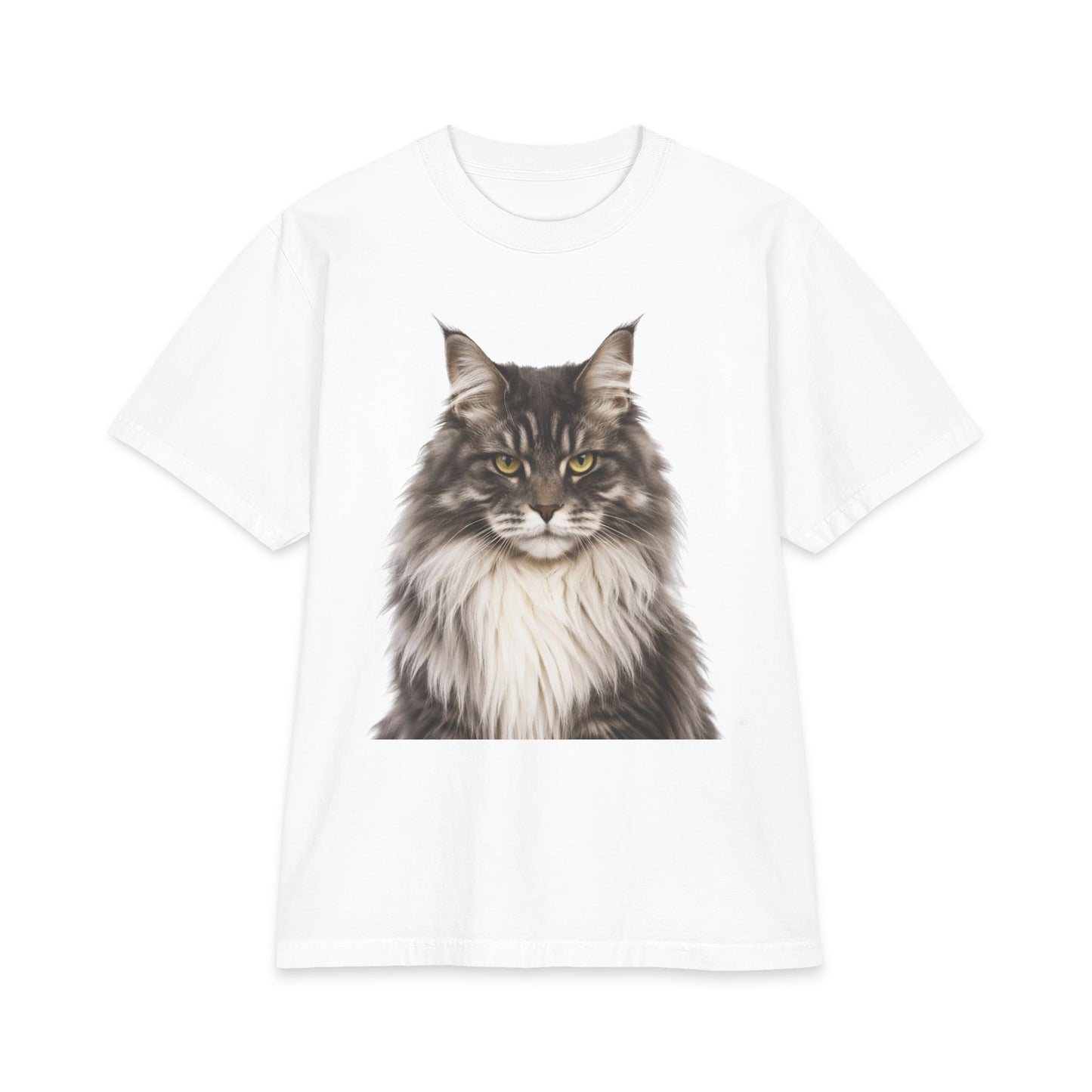 Maine Coon Portrait T‑Shirt — Realistic Cat Face Graphic Tee
