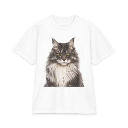 Maine Coon Portrait T‑Shirt — Realistic Cat Face Graphic Tee