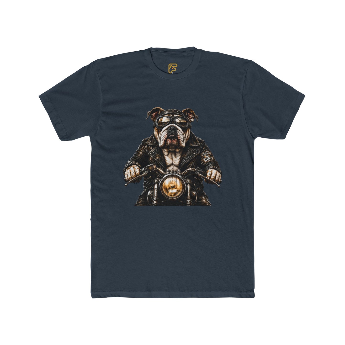 Bulldog Biker Tee — Vintage Motorcycle Dog Graphic T‑Shirt