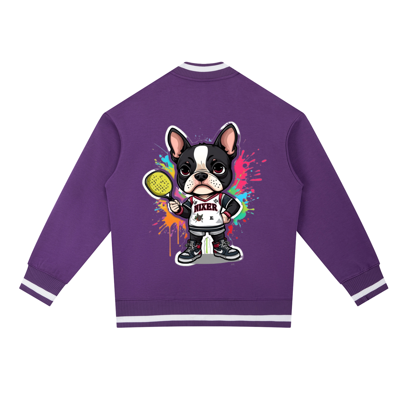 Contrast Piping Zip Bomber Jacket