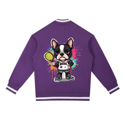 Contrast Piping Zip Bomber Jacket