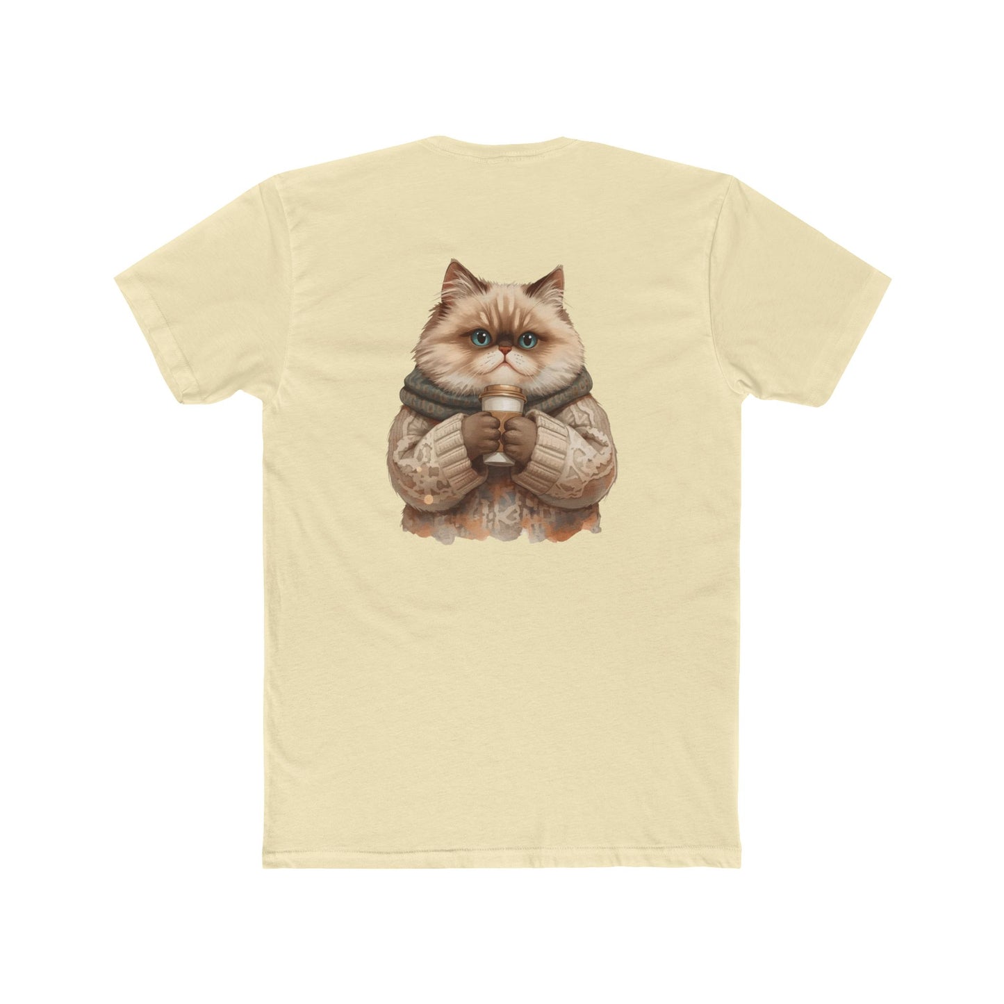 Cozy Cat Crew Tee — Cute Sweater Cat Graphic T-Shirt