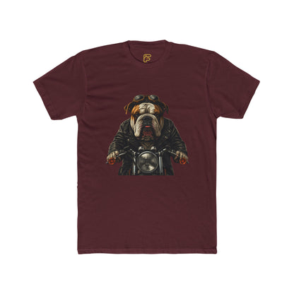 Bulldog Biker T‑Shirt — Motorcycle Dog Graphic Tee