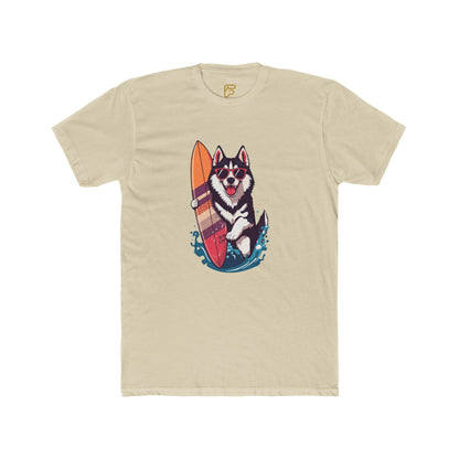 Surfing Husky Graphic Tee — Cute Dog Surfboard T-Shirt
