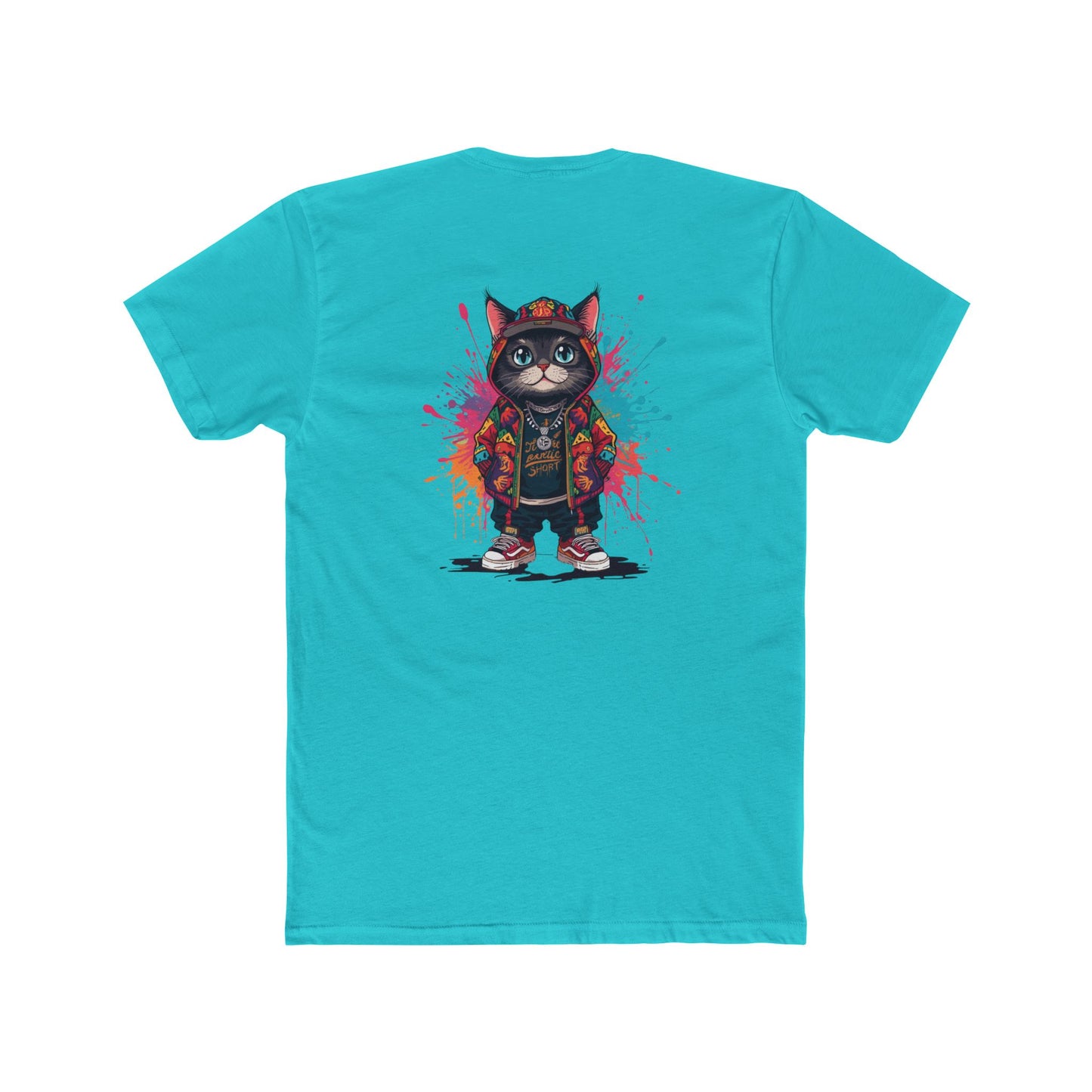 Cat Streetwear Tee — Colorful Urban Cat Graphic T-Shirt