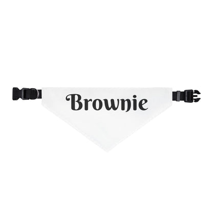 Clip-on Pet Bandana — Personalized "Brownie" Dog Collar Bandana, Lightweight Triangle Scarf for Dogs & Cats