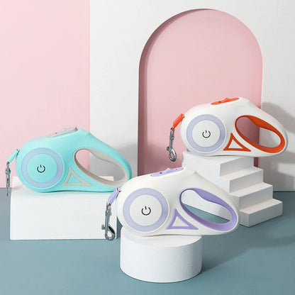 Retractable Dog Leash with LED Light – 3M / 5M Automatic Pet Lead