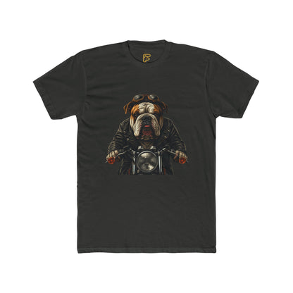 Bulldog Biker T‑Shirt — Motorcycle Dog Graphic Tee