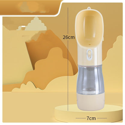 All-in-One Dog Travel Water Bottle & Food Container – Leak-Proof Portable Pet Dispenser, 458ml, Compact for Walks & Hiking