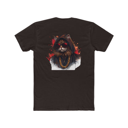 Cat Portrait Tee — Urban Streetwear Cat with Gold Chain Graphic T-Shirt