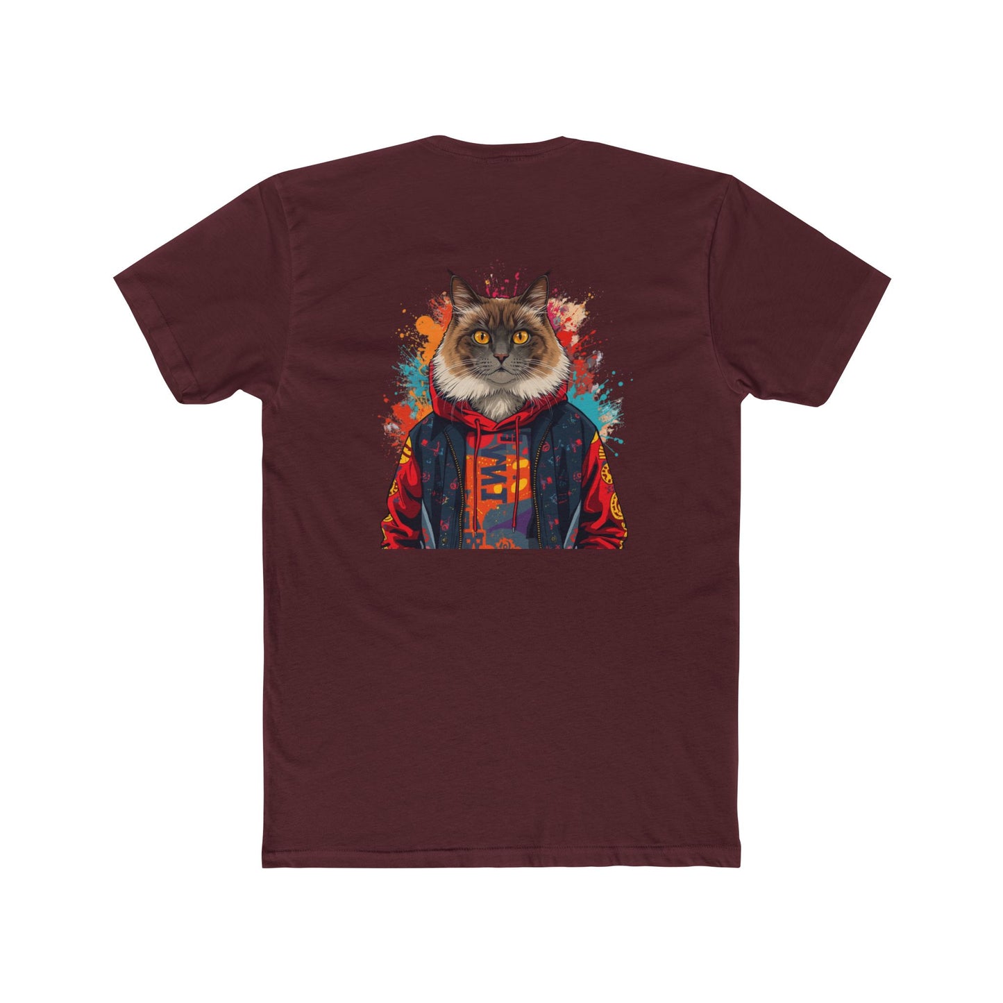 Purr Gang Cat Tee — Graphic Cat Portrait Crewneck Tee