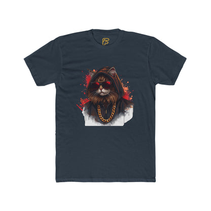 Cat Gangster T‑Shirt — Hooded Cat with Gold Chain Graphic Tee