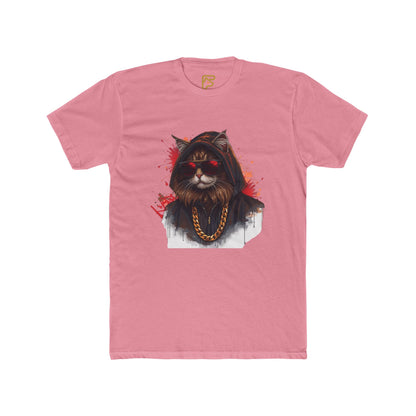 Cat Gangster T‑Shirt — Hooded Cat with Gold Chain Graphic Tee