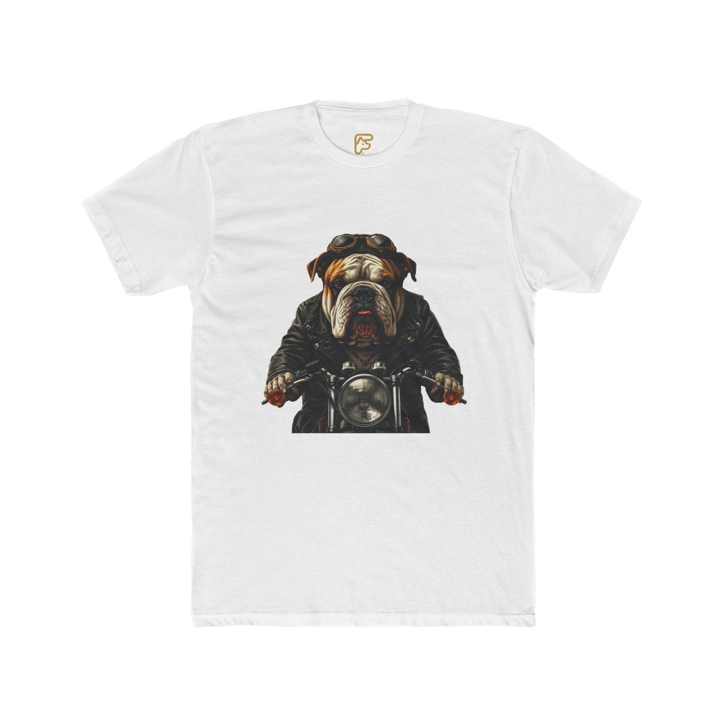 Bulldog Biker T‑Shirt — Motorcycle Dog Graphic Tee