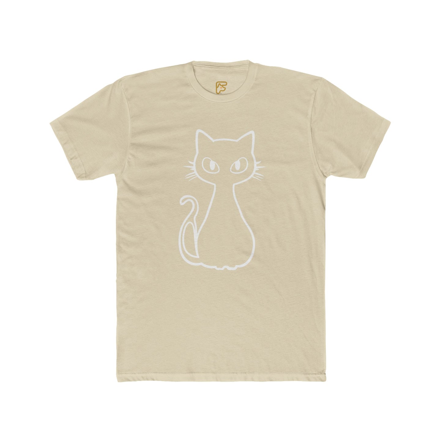 Minimal Outline Cat T-Shirt — Cute Line Art Kitty Tee