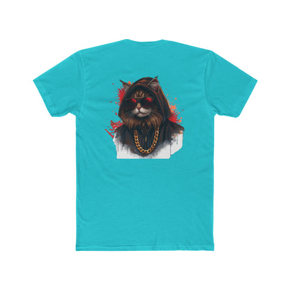 Cat Portrait Tee — Urban Streetwear Cat with Gold Chain Graphic T-Shirt