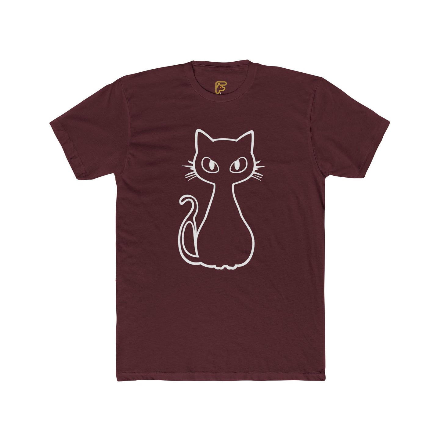 Minimal Outline Cat T-Shirt — Cute Line Art Kitty Tee