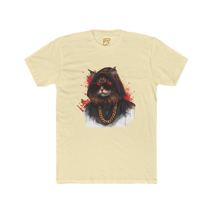 Cat Gangster T‑Shirt — Hooded Cat with Gold Chain Graphic Tee