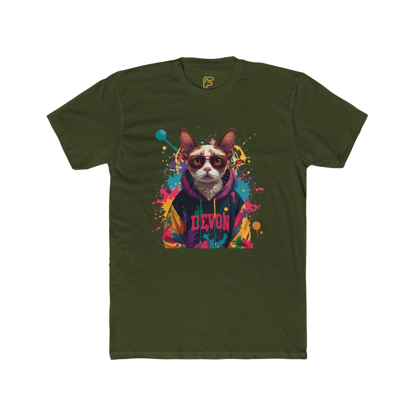 Devon Cool Cat Graphic Tee — Colorful Streetwear Cat T-Shirt