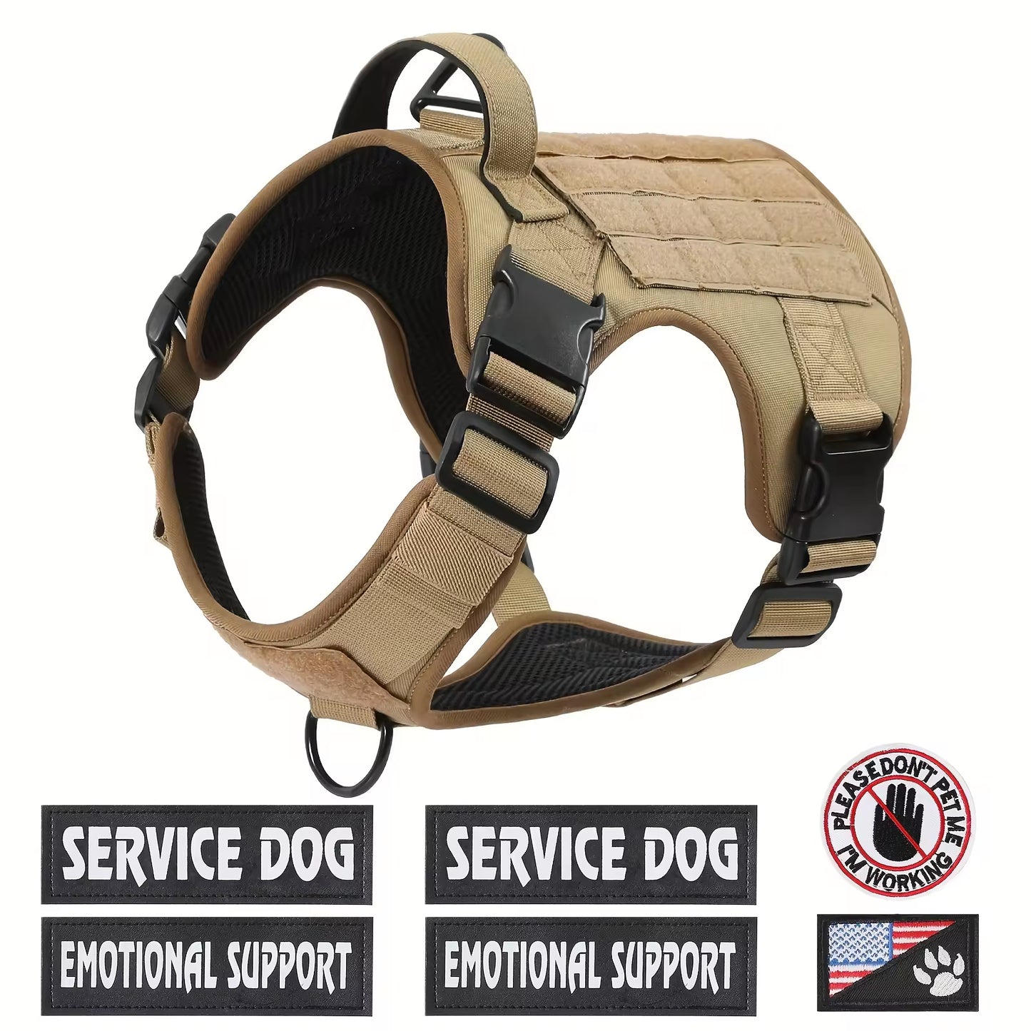 Adjustable Reflective Tactical Dog Harness – Heavy-Duty Service & Training Vest