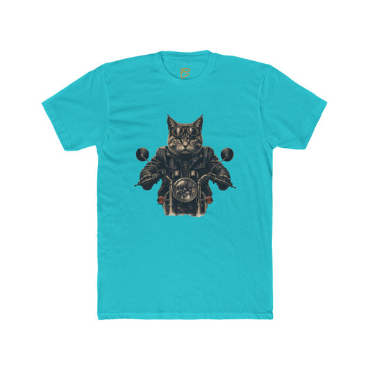 Cat Biker T-Shirt — Motorcycle Cat Rider Graphic Tee