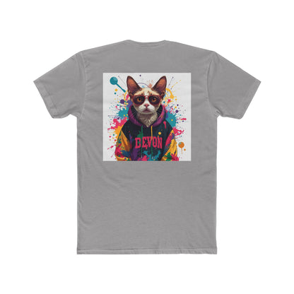 Cat Portrait Tee — Colorful Streetwear Cat Graphic Shirt (Back Print)