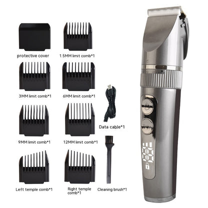 Electric Hair Clipper with LCD Display – Low Noise Pet Grooming Trimmer