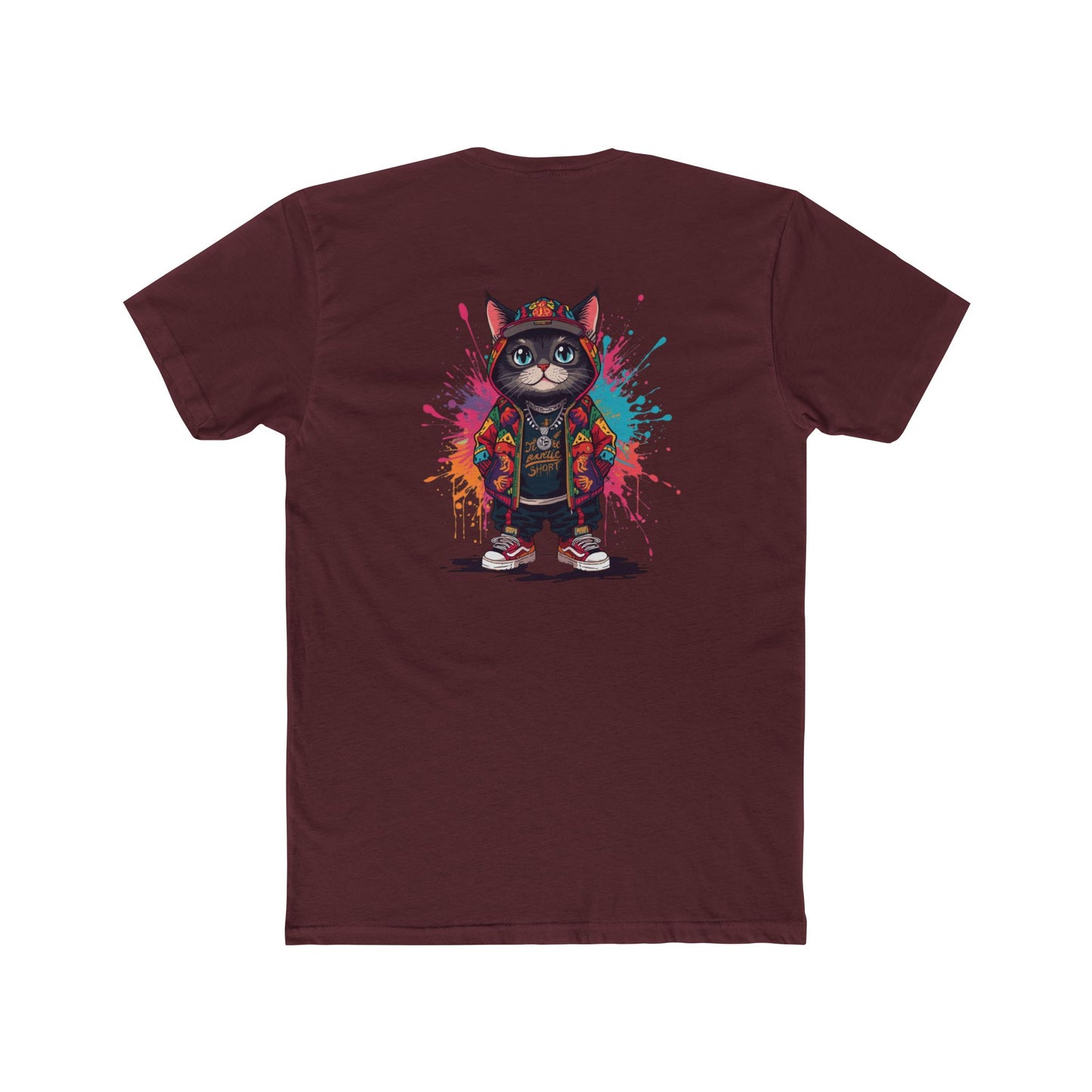 Cat Streetwear Tee — Colorful Urban Cat Graphic T-Shirt