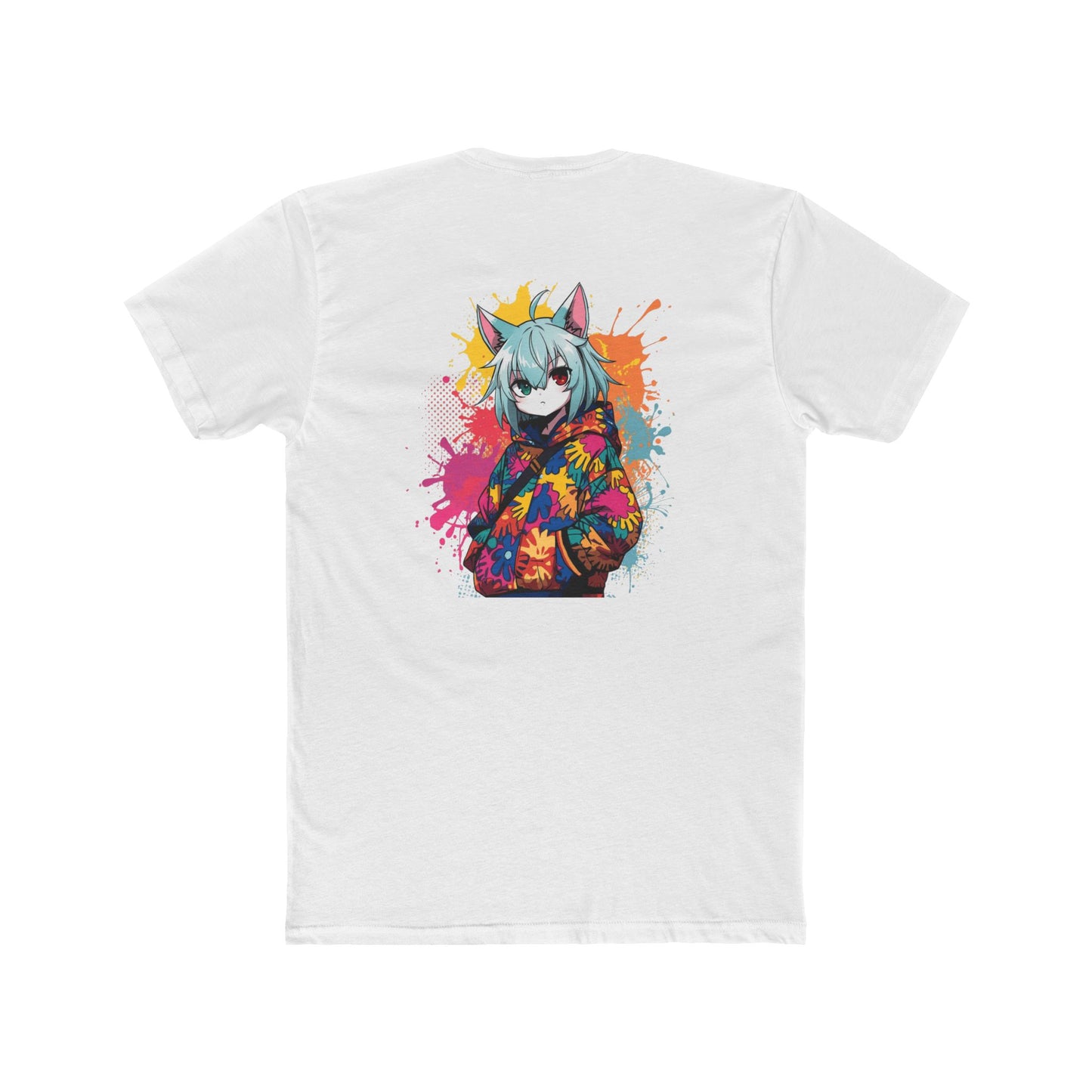 Anime Cat Girl Tee — Colorful Streetwear Graphic T-Shirt