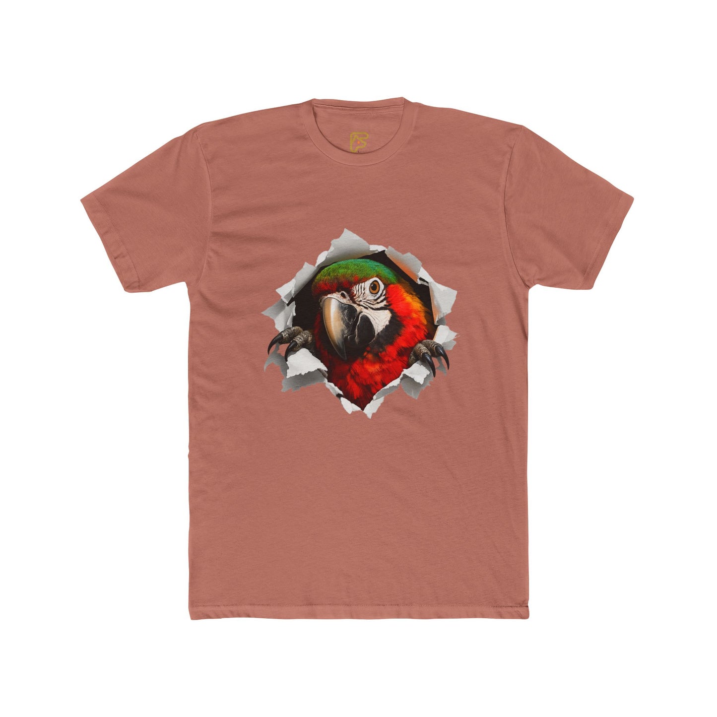 Parrot Portrait Tee — Colorful Macaw Graphic T-Shirt