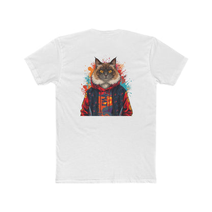 Cat Portrait Tee — Colorful Hoodie Cat Graphic Crewneck